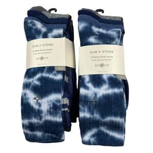 Sun + Stone Navy White Gray Sock Shoe Size 7-12 / Socks 10-13